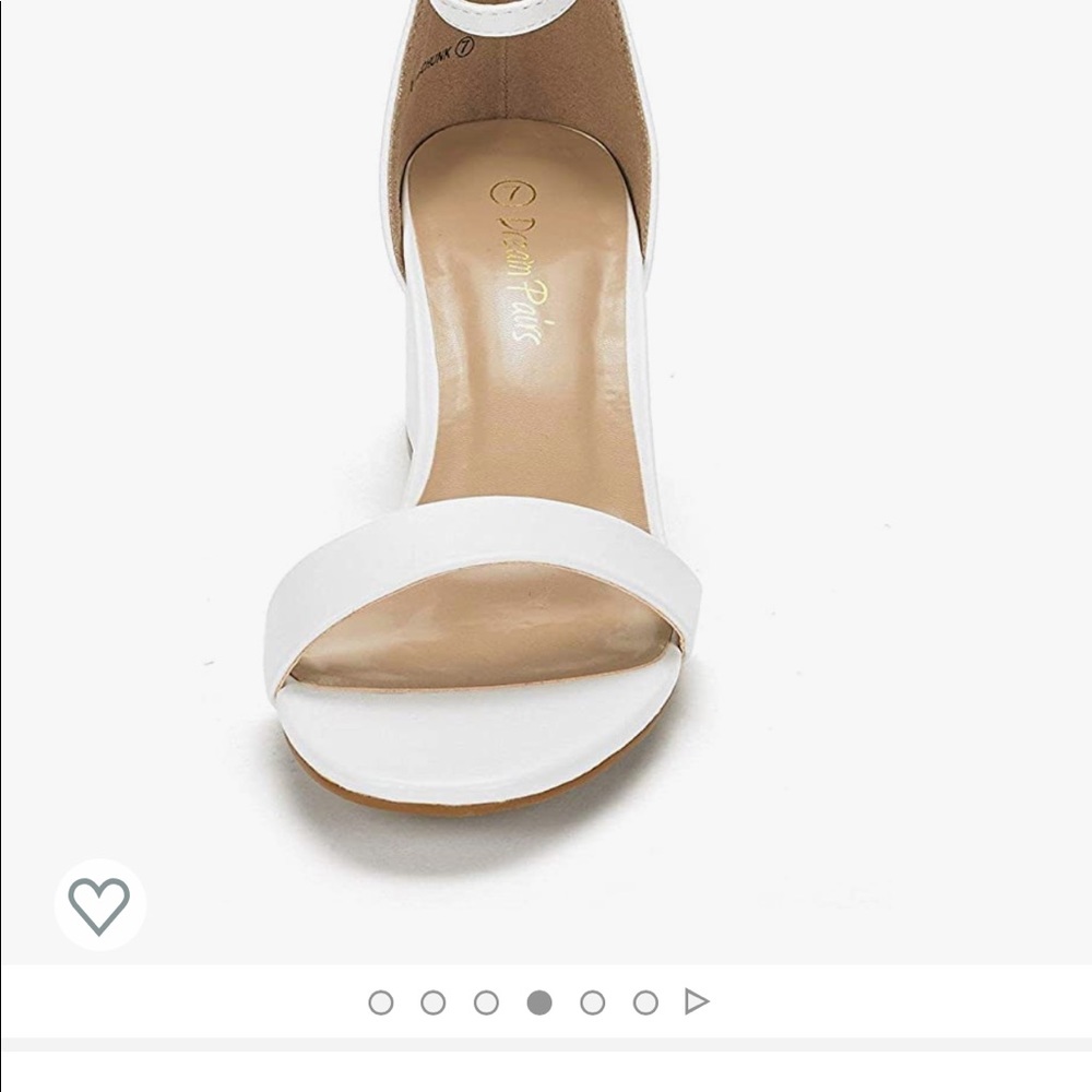 White Low Heel Pump Sandals